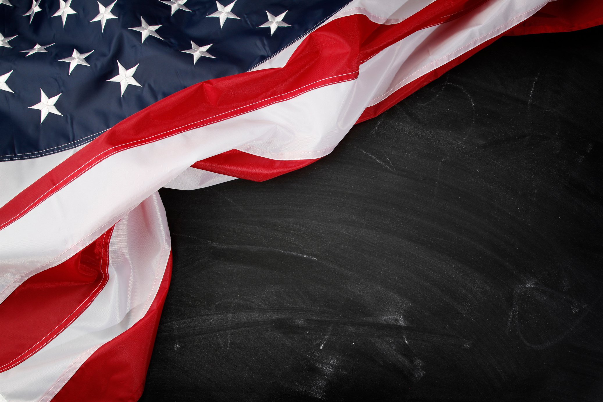 Flag on blackboard